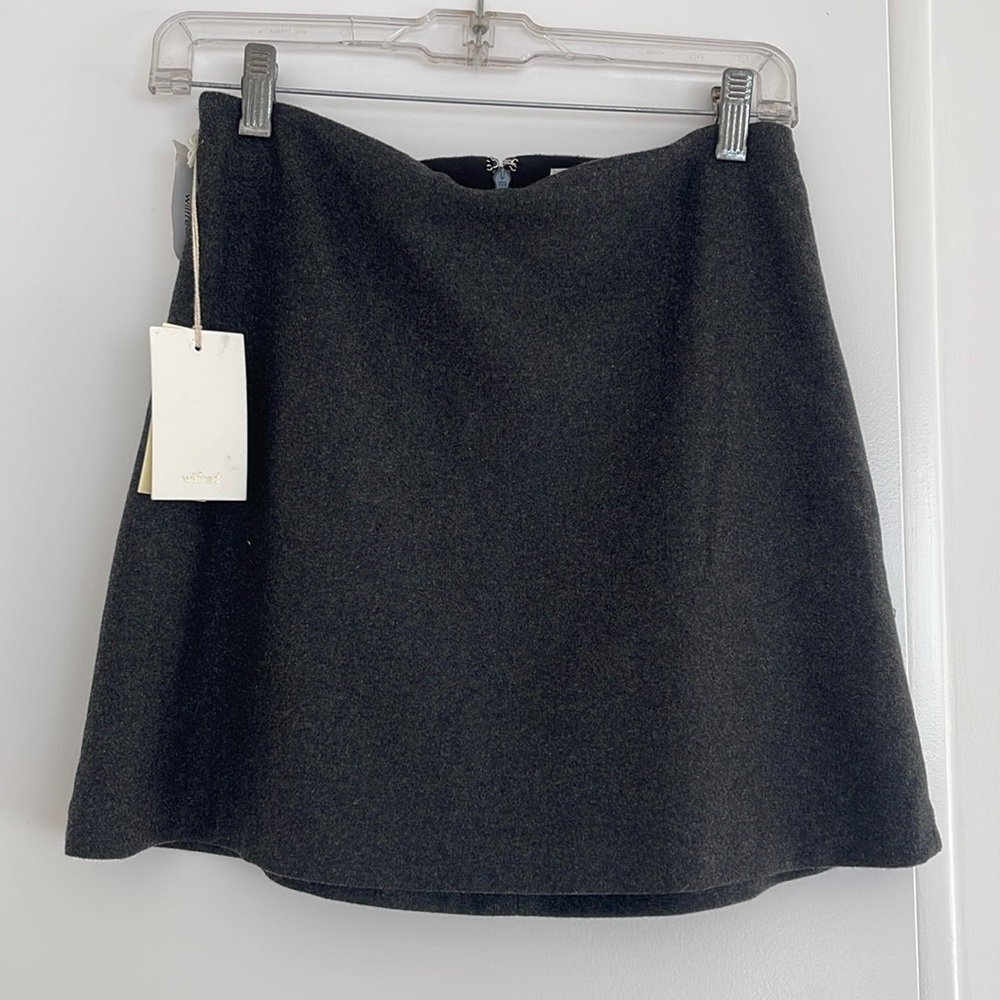 NWT Aritzia mini wool skirt charcoal grey medium 8